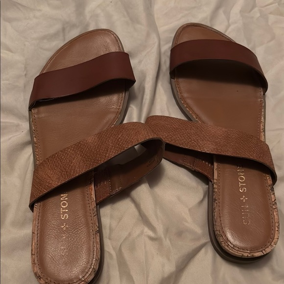 Sun + Stone Shoes - Sun + Stone Brown Leather Sandals Minimalist Design